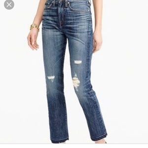 J Crew Point Sur Raw Hem Distressed Crop Straight